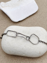 Load image into Gallery viewer, Sterling Silver Striped Found Beach Rock Pendant & Charm w Sterling Chain