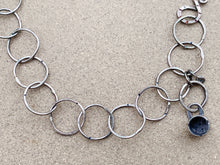 Load image into Gallery viewer, Sterling Silver Round Circle Link Chain Bracelet w/ Sterling Charm