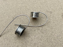 Load image into Gallery viewer, Sterling Silver Oval Hollow Form Earrings 14K accent