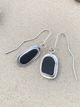 Load image into Gallery viewer, Dark Grey Beach Rock Set in Sterling Silver Earrings