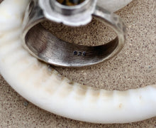 Load image into Gallery viewer, Hammered Sterling Silver Ring w/ Brown Agate