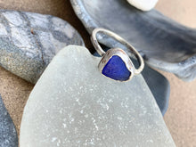 Load image into Gallery viewer, Custom Sterling Silver & Cobalt Blue Sea Glass Ring