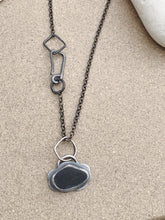 Load image into Gallery viewer, Sterling Silver Grey Found Beach Rock "Cloudy Day" w Dark Chain