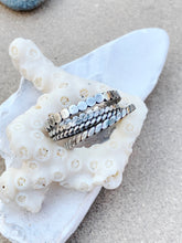 Load image into Gallery viewer, Set of 4 Sterling Silver Stackables Hammered Dots and Twist Rings