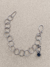 Load image into Gallery viewer, Sterling Silver Round Circle Link Chain Bracelet w/ Sterling Charm