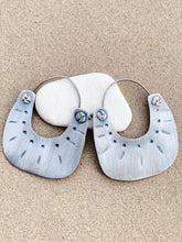 Load image into Gallery viewer, Sterling Silver Tribal Stamped Hoop Earrings