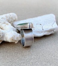 Load image into Gallery viewer, Custom Sterling Silver & Green Sea Glass Ring