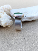 Load image into Gallery viewer, Custom Sterling Silver & Green Sea Glass Ring
