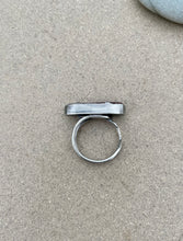 Load image into Gallery viewer, Sterling Silver Oval Quartz Ring Repurposed Vtg Men's Tie Clip