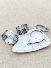 Load image into Gallery viewer, Sterling Silver Stamped Lines & Small Circles