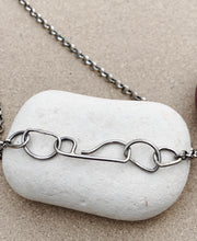 Load image into Gallery viewer, Sterling Silver Stamped Pendant Found Army Green Stone w Chain