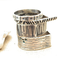 Load image into Gallery viewer, Sterling Silver Stamped Lines & Small Circles