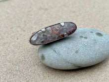 Load image into Gallery viewer, Sterling Silver Oval Quartz Ring Repurposed Vtg Men's Tie Clip