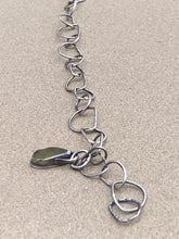 Load image into Gallery viewer, Sterling Silver Half Moon Link Chain Bracelet w Yellow Sea Glass Charm