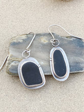 Load image into Gallery viewer, Dark Grey Beach Rock Set in Sterling Silver Earrings