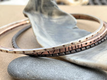 Load image into Gallery viewer, Tres Tri Color Organic Bangle Set Sterling & Copper