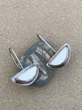 Load image into Gallery viewer, Sterling Silver Half Moon Ceramic Tile Earring