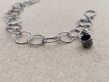 Load image into Gallery viewer, Sterling Silver Round Circle Link Chain Bracelet w/ Sterling Charm