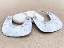 Load image into Gallery viewer, Sterling Silver Tribal Stamped Hoop Earrings