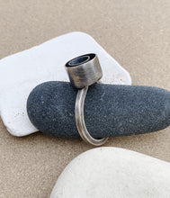 Load image into Gallery viewer, Sterling Silver High Circle In Circle Oxidized Ring