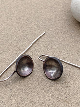 Load image into Gallery viewer, Copper Domed Earrings w Sterling Silver Dust