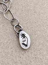 Load image into Gallery viewer, Sterling Silver Half Moon Link Chain Bracelet w Yellow Sea Glass Charm