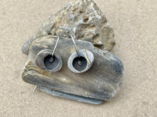 Load image into Gallery viewer, Sterling Silver Oval Hollow Form Earrings 14K accent