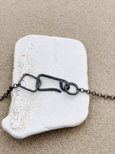 Load image into Gallery viewer, Sterling Silver Grey Found Beach Rock "Cloudy Day" w Dark Chain