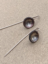 Load image into Gallery viewer, Copper Domed Earrings w Sterling Silver Dust
