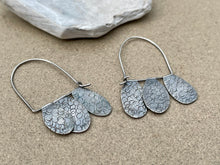 Load image into Gallery viewer, Sterling Silver Stamped Petal Earrings