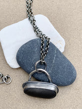 Load image into Gallery viewer, Custom Sterling Silver Grey Beach Rock Pendant W/ Chain Handmade Clasp