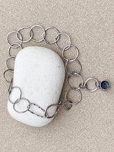 Load image into Gallery viewer, Sterling Silver Round Circle Link Chain Bracelet w/ Sterling Charm