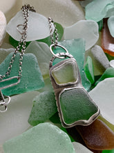 Load image into Gallery viewer, Custom Sterling Silver Two Tone Sea Glass Pendant & Chain