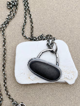 Load image into Gallery viewer, Custom Sterling Silver Grey Beach Rock Pendant W/ Chain Handmade Clasp