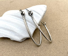 Load image into Gallery viewer, Sterling Silver Stamped Wire Hoop