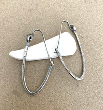 Load image into Gallery viewer, Sterling Silver Stamped Wire Hoop