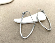 Load image into Gallery viewer, Sterling Silver Stamped Wire Hoop