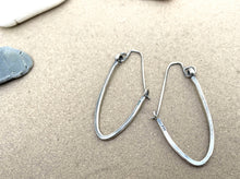 Load image into Gallery viewer, Sterling Silver Stamped Wire Hoop