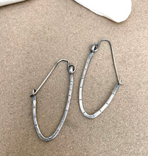 Load image into Gallery viewer, Sterling Silver Stamped Wire Hoop