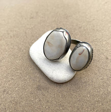 Load image into Gallery viewer, Sterling Silver Double Agate Stone Open Ring