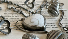 Load image into Gallery viewer, Sterling Silver Eye of Shiva Shell Heart Pendant w/ Bead Chain