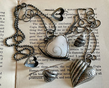 Load image into Gallery viewer, Sterling Silver Eye of Shiva Shell Heart Pendant w/ Bead Chain