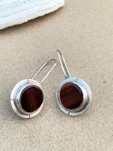Load image into Gallery viewer, Sterling Silver Round Tiger Eye Earrings