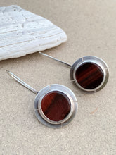 Load image into Gallery viewer, Sterling Silver Round Tiger Eye Earrings