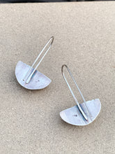 Load image into Gallery viewer, Sterling Silver Half Moon Ceramic Tile Earring