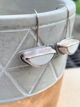 Load image into Gallery viewer, Sterling Silver Half Moon Ceramic Tile Earring