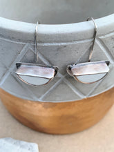 Load image into Gallery viewer, Sterling Silver Half Moon Ceramic Tile Earring