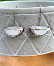 Load image into Gallery viewer, Sterling Silver Half Moon Ceramic Tile Earring