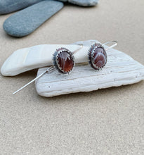 Load image into Gallery viewer, Sterling Silver & Brown Agate Earrings