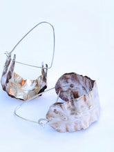 Load image into Gallery viewer, Repurposed Double layer Sterling Silver Sheet Hoops